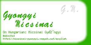 gyongyi micsinai business card